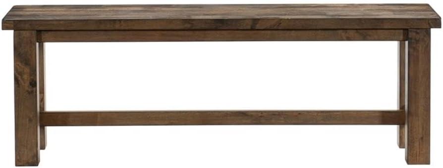 Lexicon Transitional Solid Wood Dining Room Bench in Burnished Brown