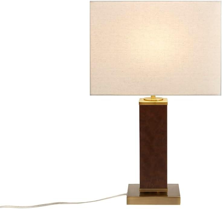 22" H Faux Leather Table Lamp