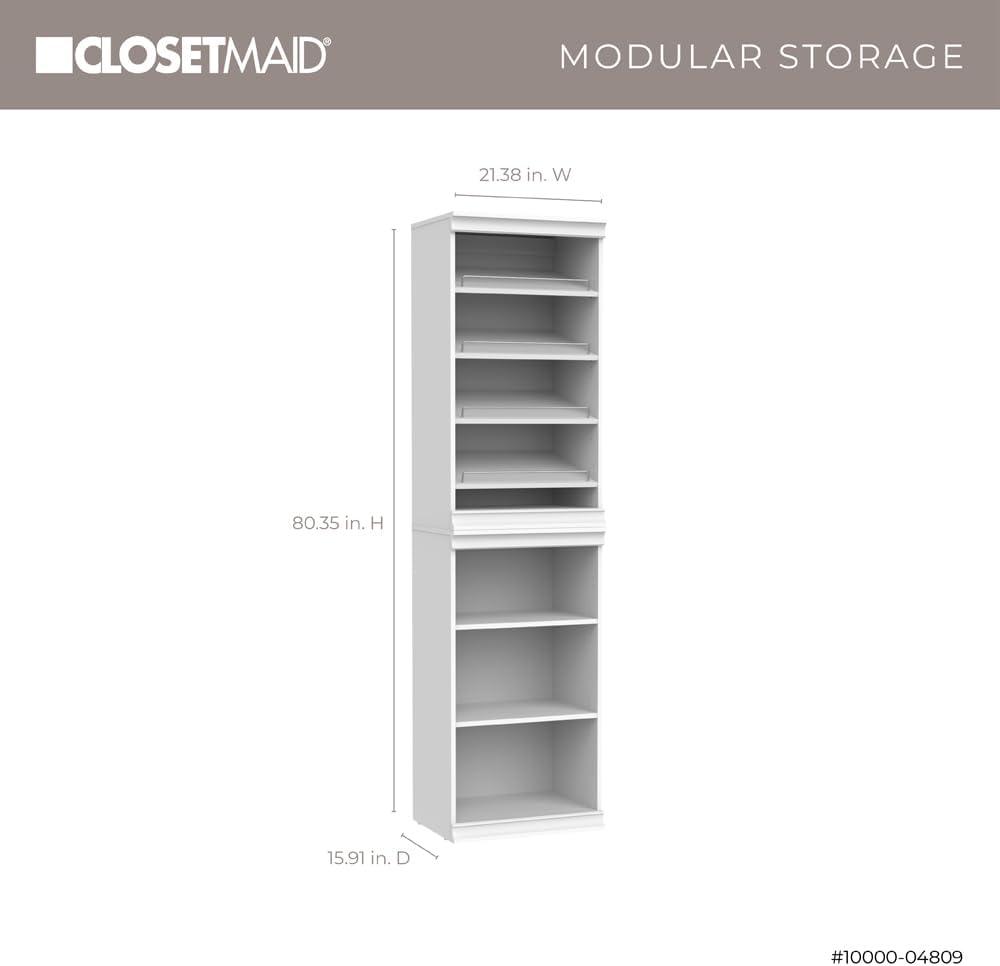 White Adjustable 7-Shelf Modular Closet Storage System