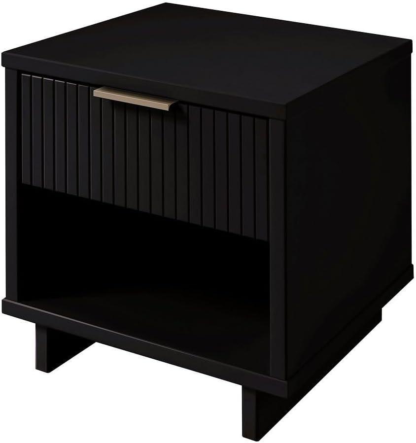 Granville Modern 2 Drawer Nightstand Light Gray - Manhattan Comfort: Soft Close, UV Finish, Metal Handles