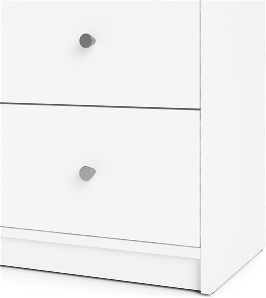 White Engineered Wood 6-Drawer Contemporary Double Dresser