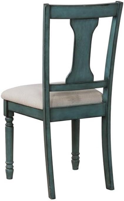 Willow Slat Back Turned Leg Upholstered Side Chair