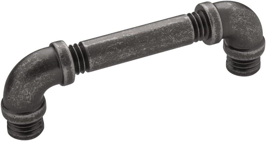 Hickory Hardware 10 Pack Solid Core Kitchen Cabinet Pulls, Luxury Cabinet Handles, Hardware for Doors & Dresser Drawers, 3-3/4 Inch (96mm) Hole Center, Black Nickel Vibed, Pipeline Collection