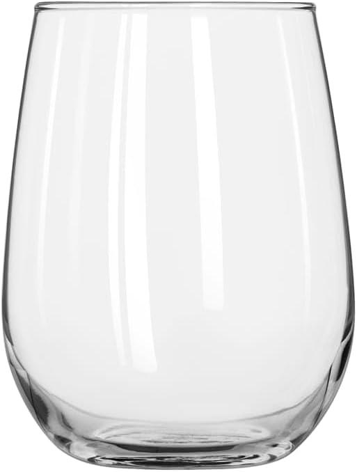 Libbey Stemless 12 Piece Wine Glass Party Set for Red and White Wines