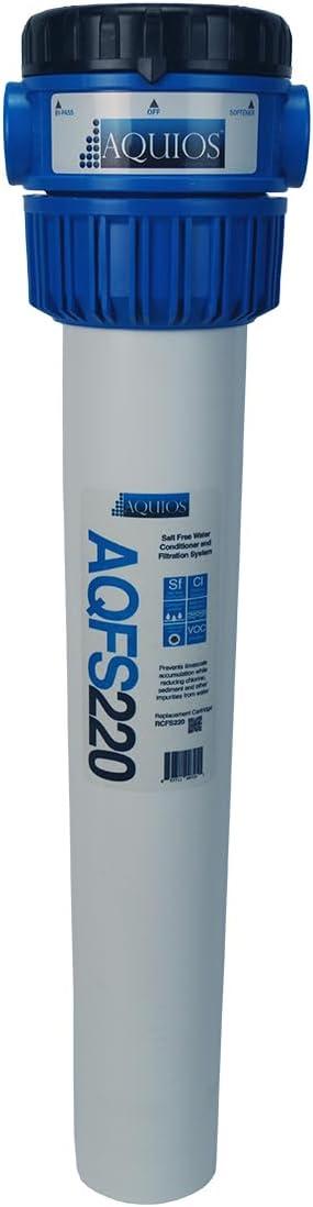 Aquios White and Blue Salt-Free Water Softener and Filter System