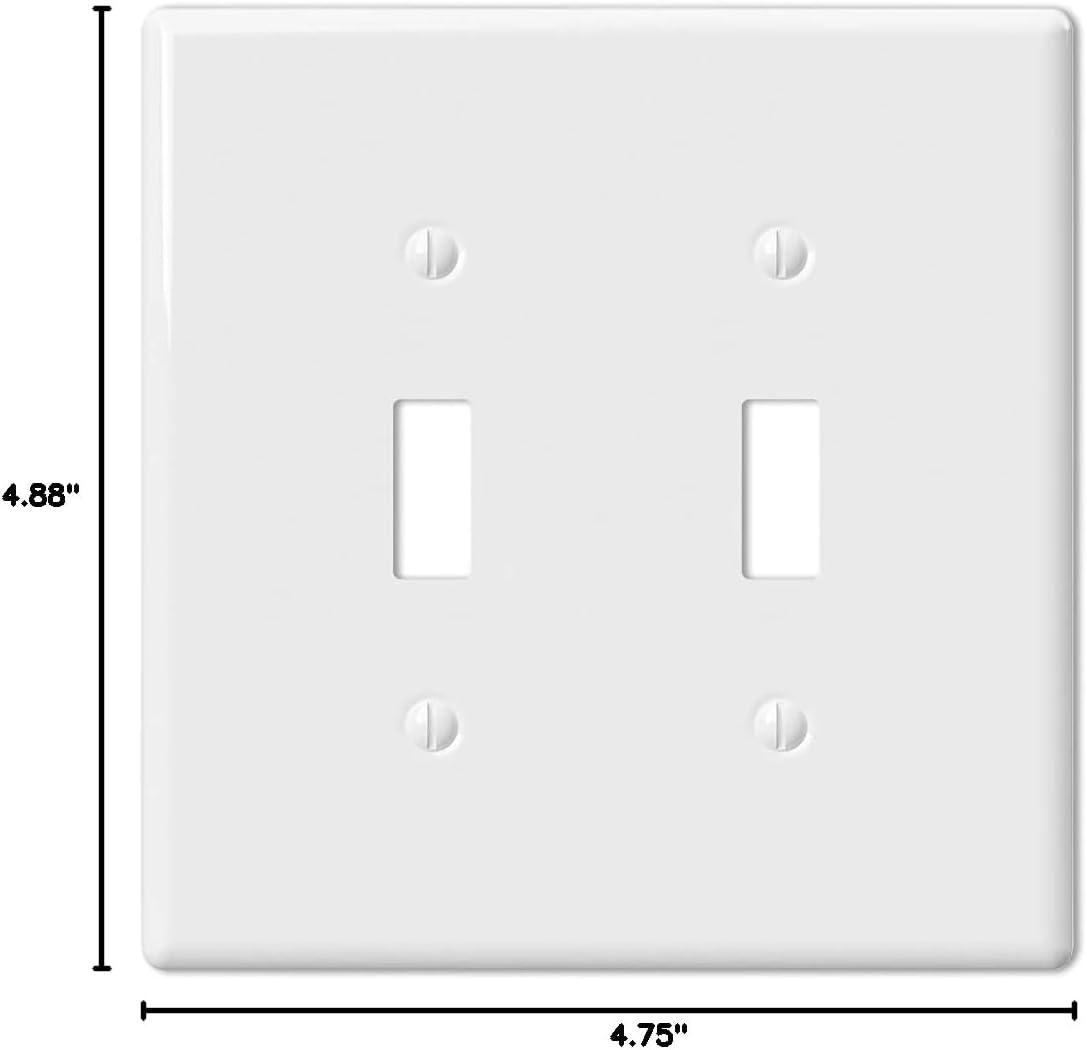 Amerelle Metro White Ceramic 2 Gang Toggle Wall Plate