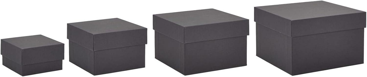 Stockroom Plus Set of 4 Sizes Square Nesting Gift Boxes with Lids for Presents, Decorative Goodie Box for Holidays, Holographic Silver