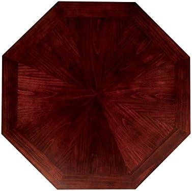 Furniture of America Deaton Traditional Wood Octagon Gaming Table in Cherry