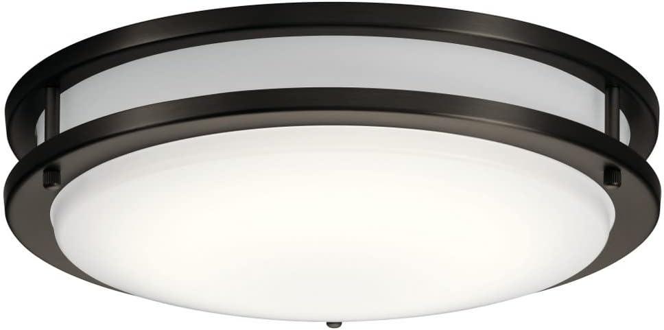 Kichler 10769Led Avon 14" Wide Integrated Led Flush Mount Drum Ceiling Fixture - Bronze