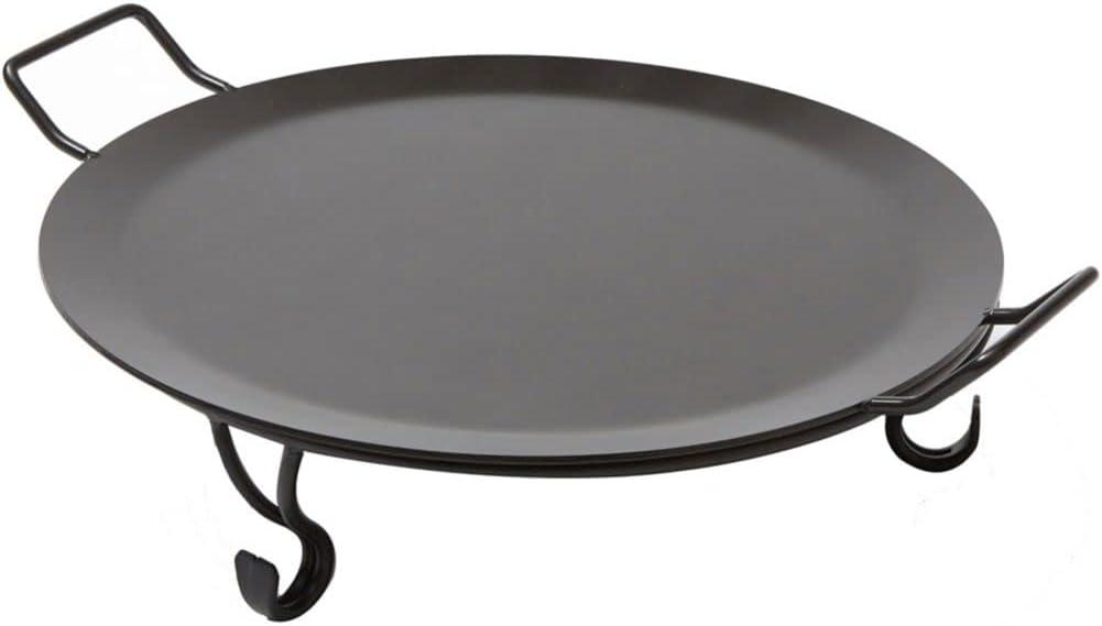 American Metalcraft Round Black Iron Griddle with Stand