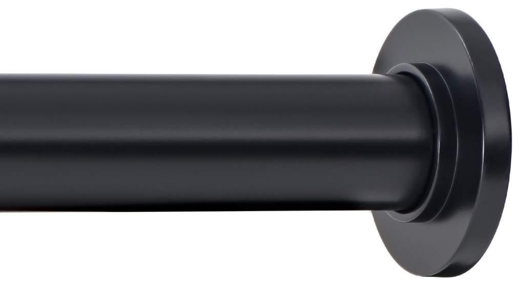 Black Adjustable Steel Tension Curtain Rod, 36-54 Inch