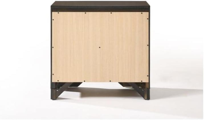 Espresso Wood and Veneer 2-Drawer Nightstand