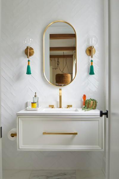 Essential Capsule Wall Mirror, Bathroom/Vanity Mirror with Frame