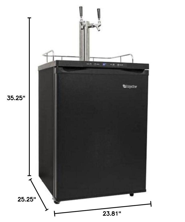EdgeStar 5.6 Cubic Feet Dual Tap Freestanding Kegerator with Adjustable Temperature