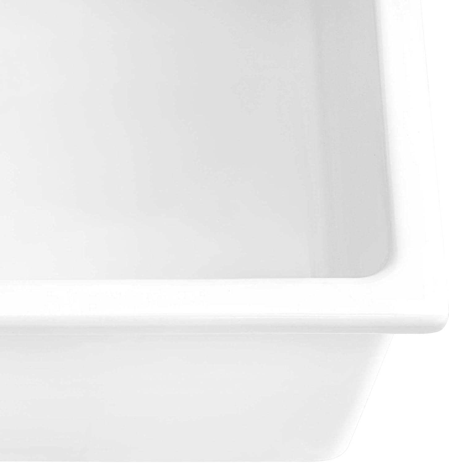 Ruvati 24-inch Fireclay Undermount / Drop-in Topmount Kitchen Sink Single Bowl - White