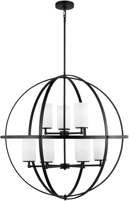 Generation Lighting Alturas 9 -Light Matte Black Modern/contemporary For Use in Dining Rooms, Foyers, Living Rooms Chandelier