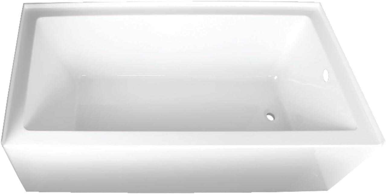 Kingston Brass Aqua Eden 66-Inch Acrylic Rectangular 3-Wall Alcove Tub