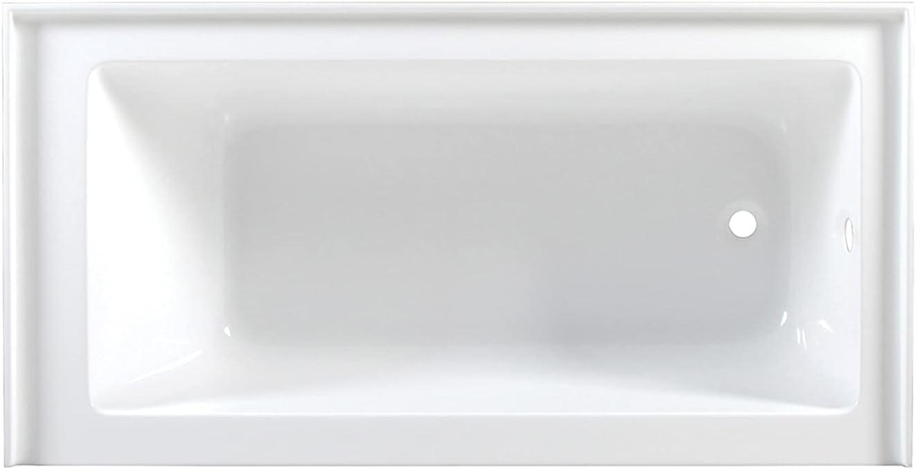 Aqua Eden VTAP603222R 60-Inch Acrylic 3-Wall Alcove Tub with Right Hand Drain Hole, White