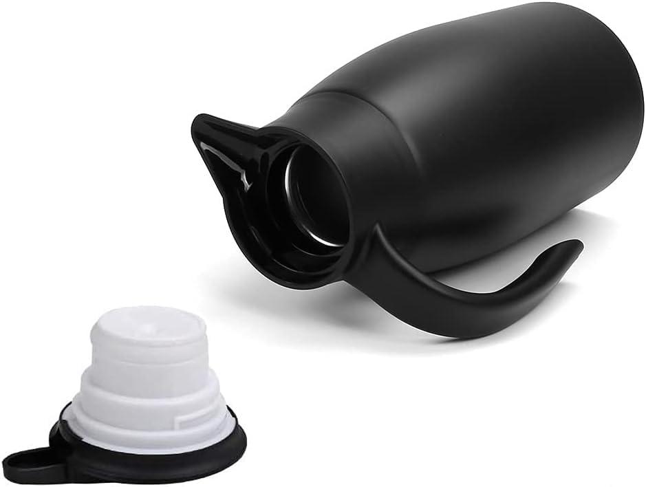 70oz Coffee Carafe Airpot Insulated Coffee Urn Stainless Steel Vacuum Thermal Pot Flask Dispenser for Coffee, Hot Water, Tea, Hot Beverage - Keep 12 Hours Hot, 24 Hours Cold-Black