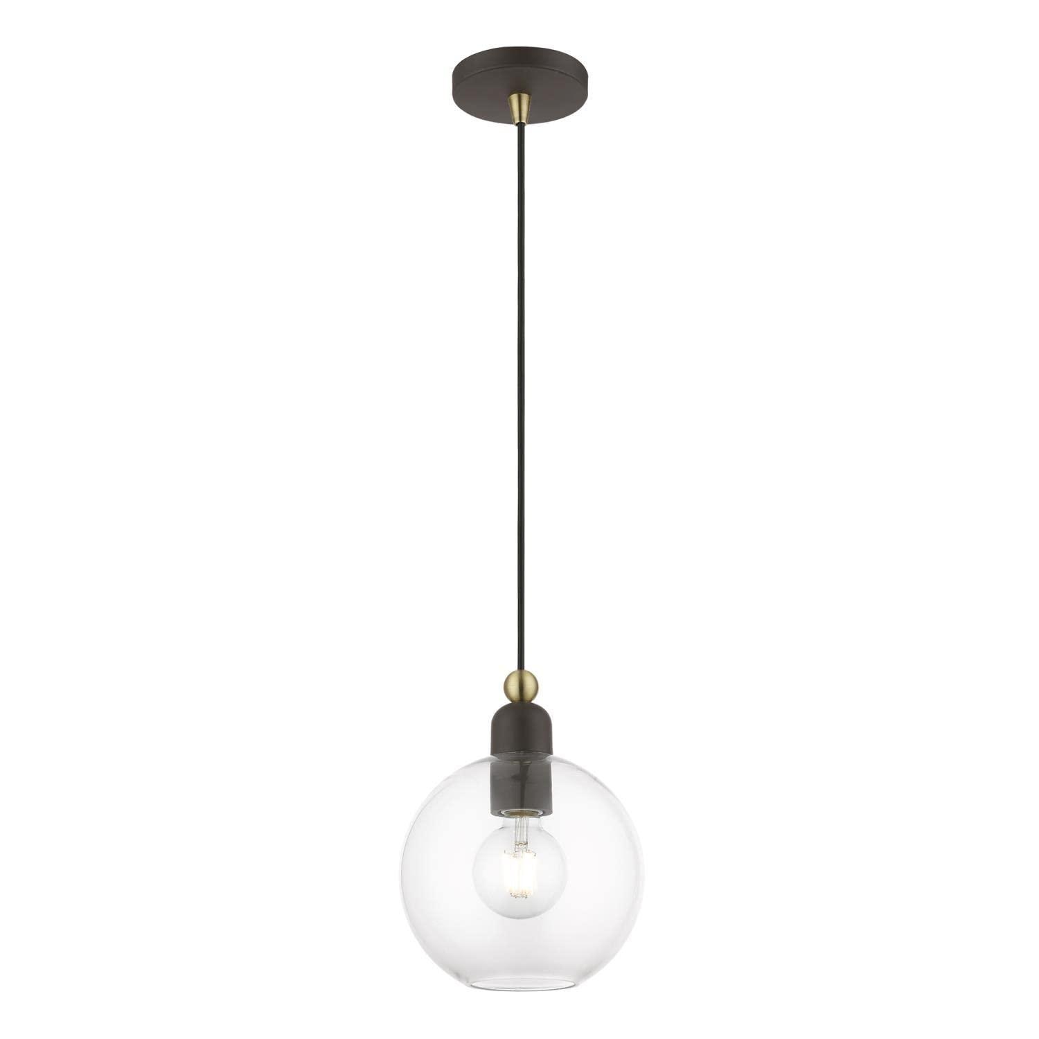 Livex Lighting Downtown 1 - Light Pendant in  Bronze/Antique Brass