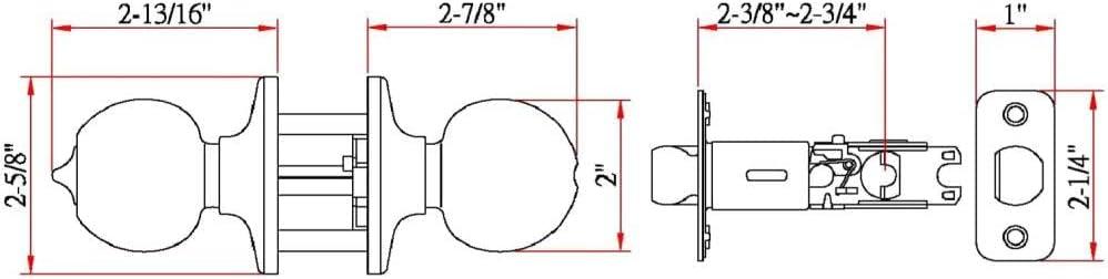 Satin Nickel Privacy Bed and Bath Door Knob