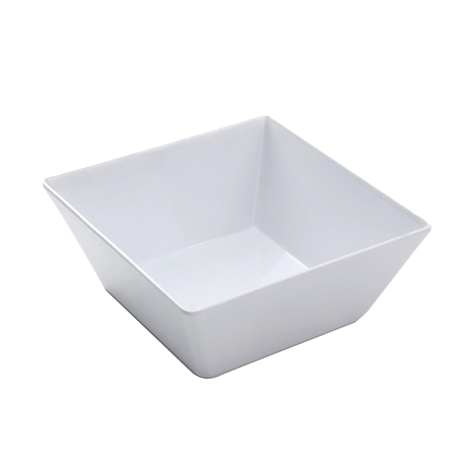 White Square Melamine 58 oz Serving Bowl