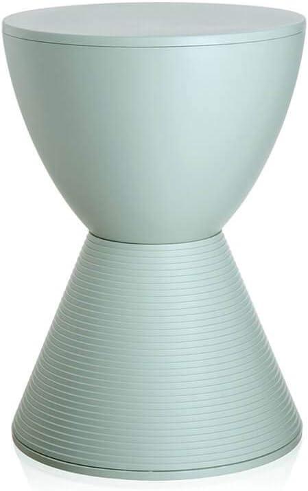 White Polypropylene Hourglass Stool with Ribbed Base