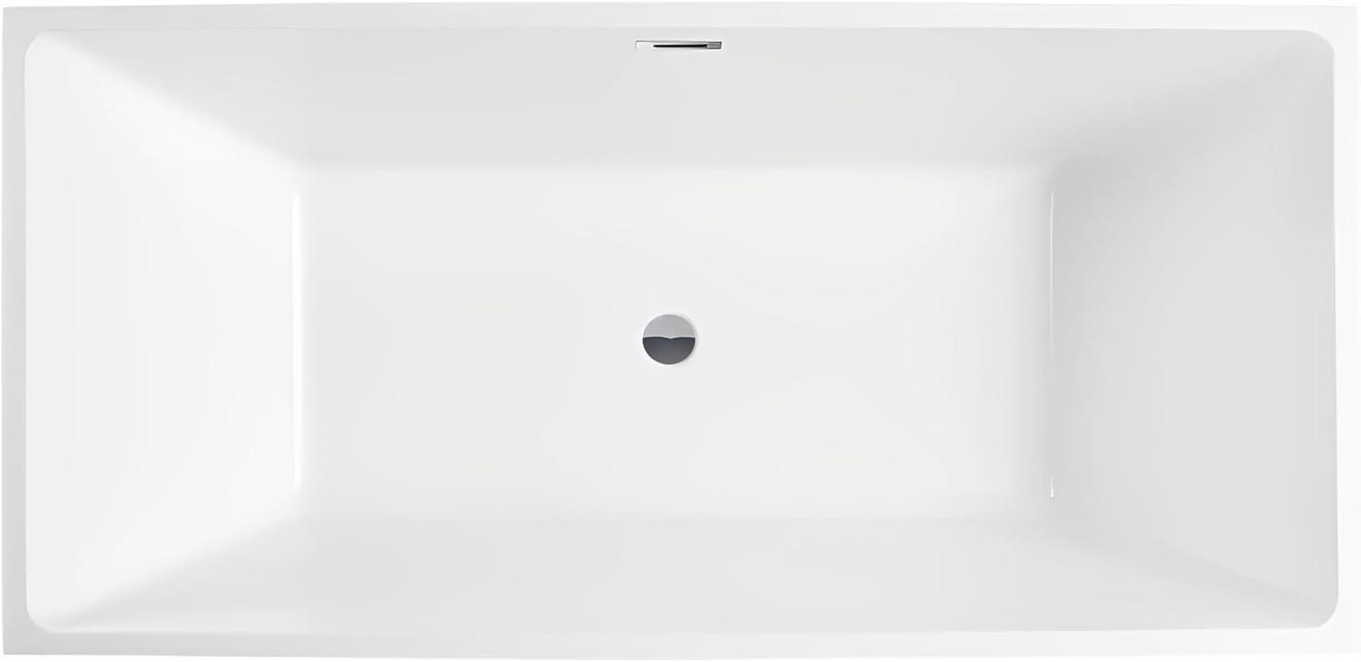 66.9" x 33" Freestanding Soaking Bathtub