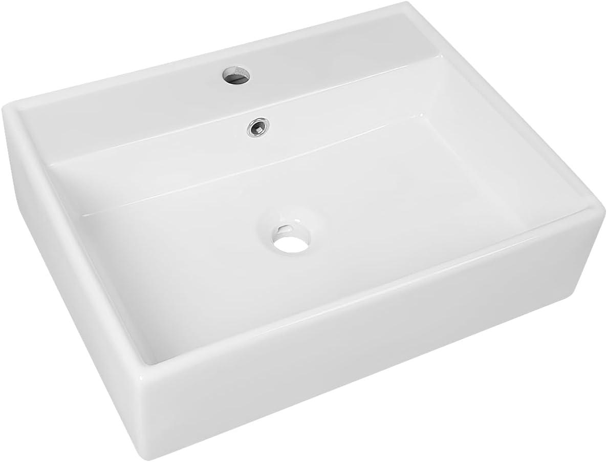 23'' x 18'' White Rectangular Vitreous China Wall Mount Bathroom Sink with Overflow