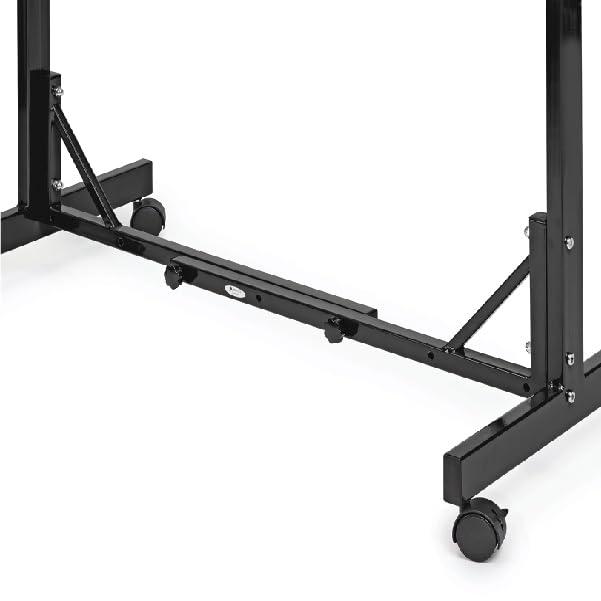 Adjustable Black Steel Mobile Blueprint Storage Rack with Wheels