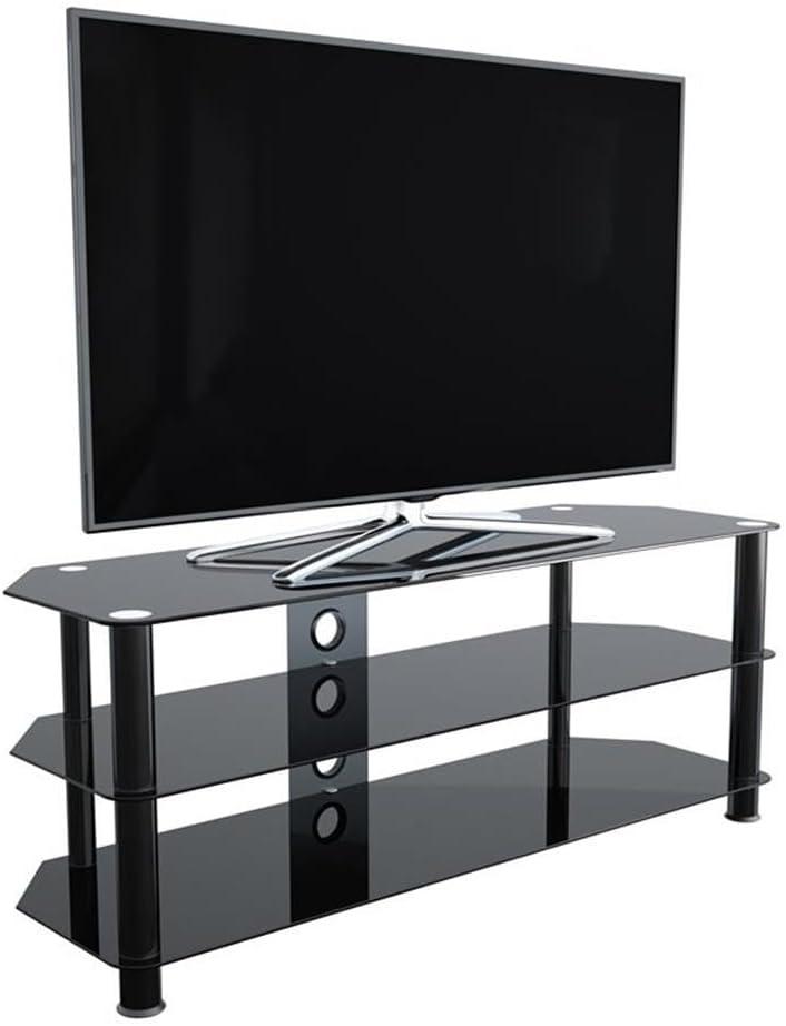 AVF Transitional Steel and Glass TV Stand for 39" to 60" TVs in Black