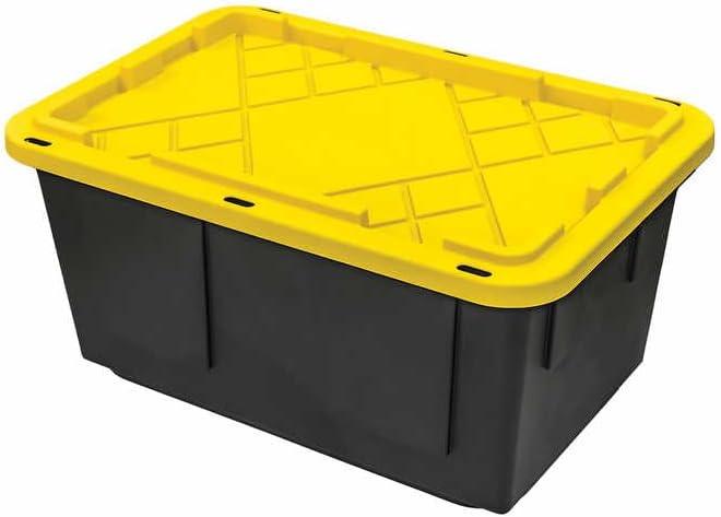 K2 Enterprises Extreme Duty 27 Gal. Tough Storage Bin in Black 4 pack with Lids (27HDB4)