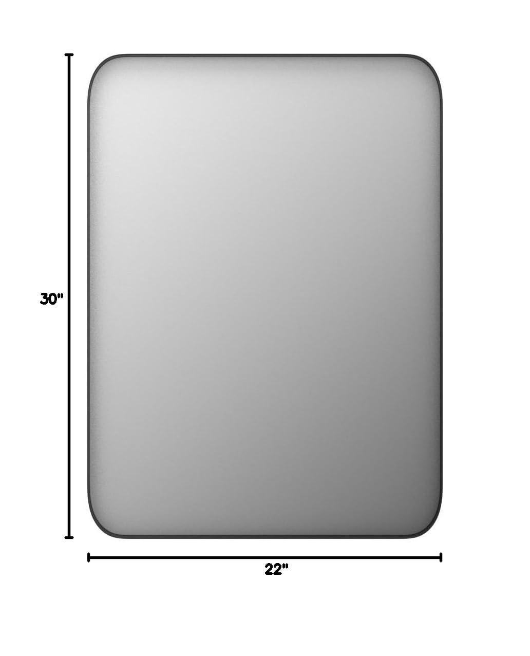 Sweetcrispy Black Bathroom Vanity Mirror for Wall, 24x36 Inch Metal Framed Wall Mirror Farmhouse Rectangle, Anti-Rust, Tempered Glass, Hangs Horizontally or Vertically