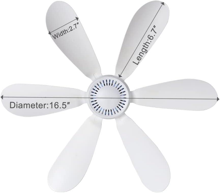 USB Mini Small Ceiling Fan quiet Camping RV Fans Emergency Portable Outdoor Hanging Gazebo Canopy Dorm Fans Silent For Tent,Hiking,Outages Home Room with Remote Battery operated,Power Bank powered