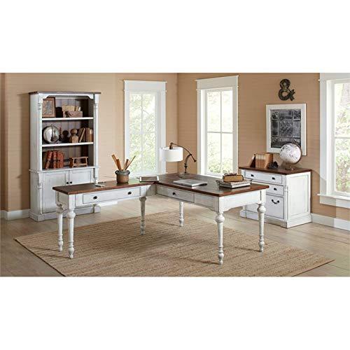 78" Durham 3 Shelf Bookcase with Lower Doors White - Martin Furniture: Cottage Style, Metal Hardware