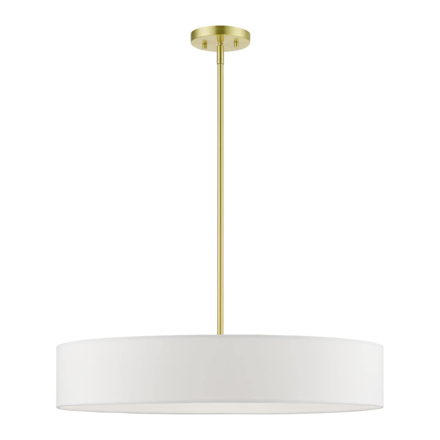 Livex Lighting Venlo 5 - Light Pendant in  Satin Brass/Shiny White