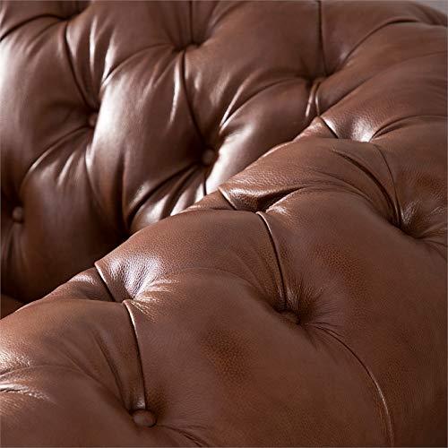 Freddie 95'' Genuine Leather Chesterfield Sofa