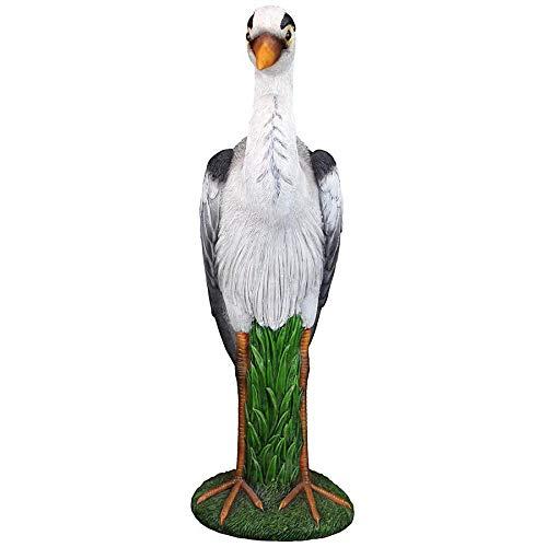 Gray Heron Coastal Bird Statue