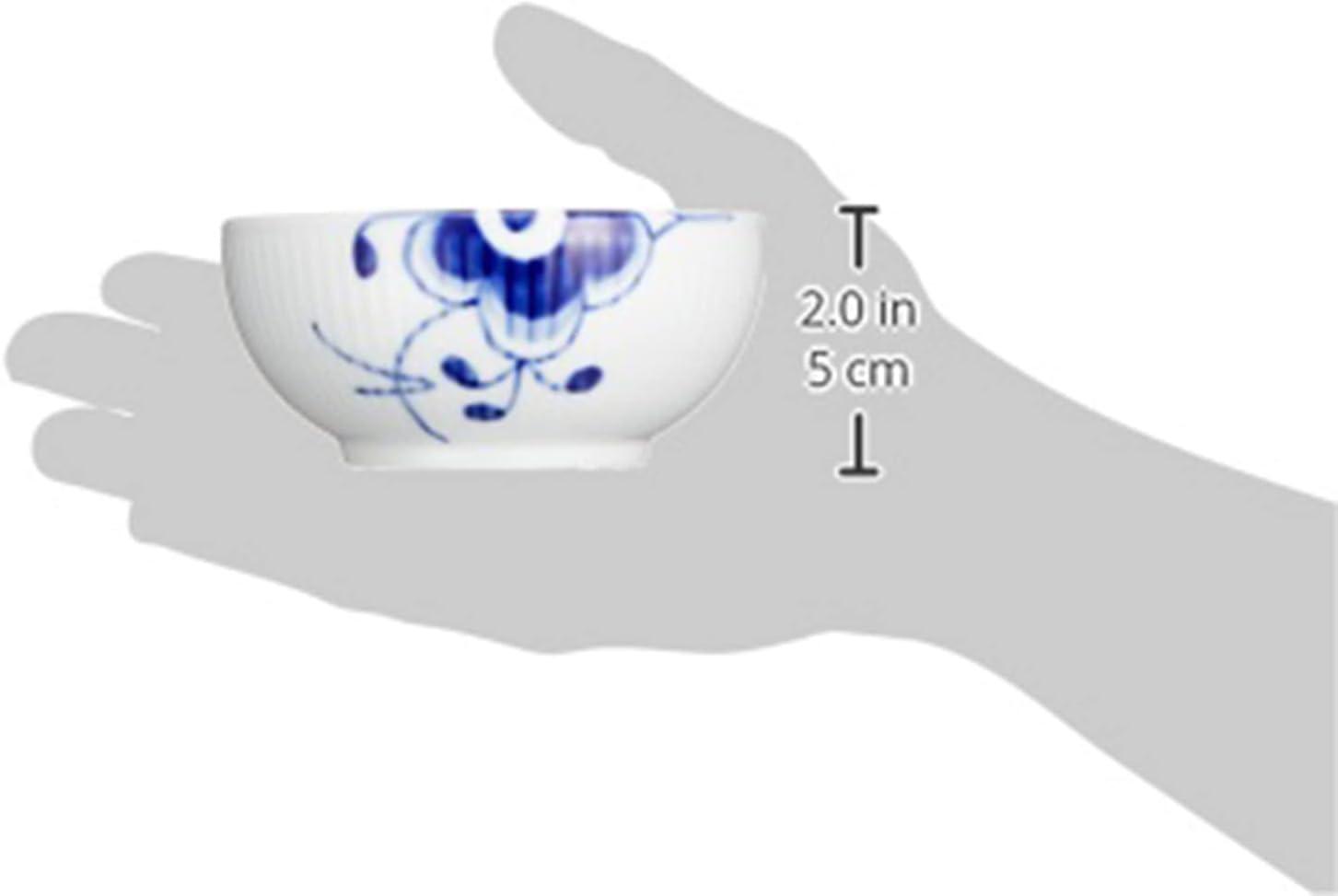 Blue Fluted Mega Hand-Painted Ceramic Fruit Serving Bowl