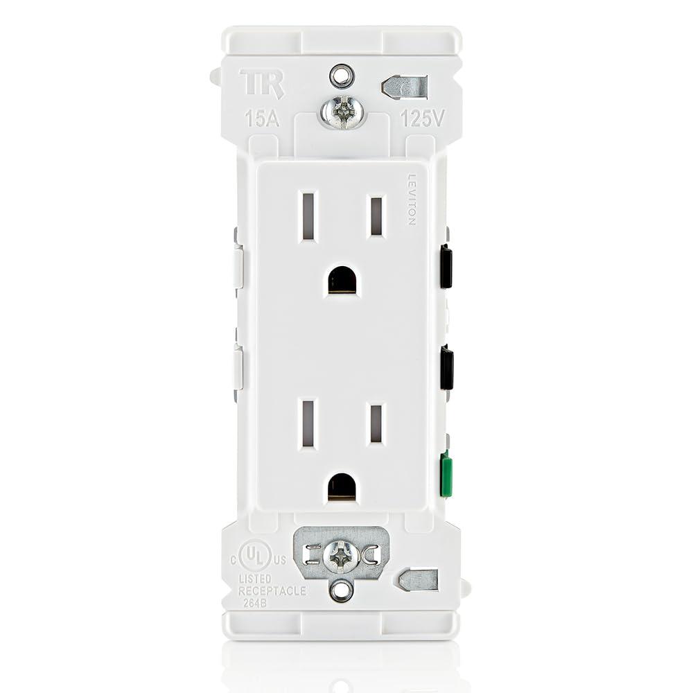 Leviton  Decora Edge 15A, 125 V Tamper Resistant Outlet 5-15 R, White