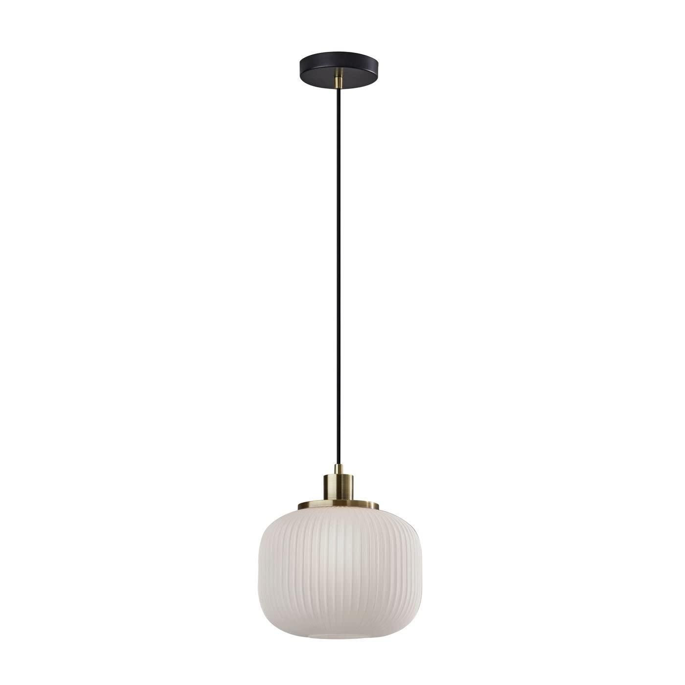 Nausica Ribbed Glass Pendant (10")