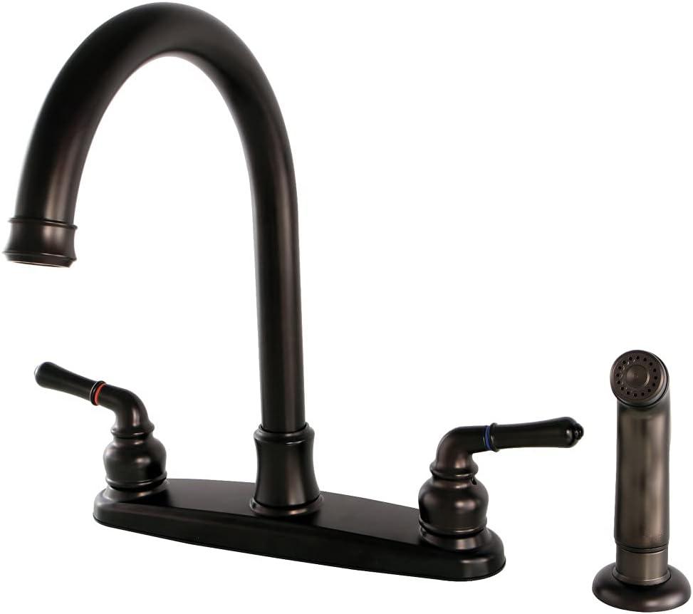 Oil Rubbed Bronze 8-Inch Centerset Kitchen Faucet with Side Sprayer