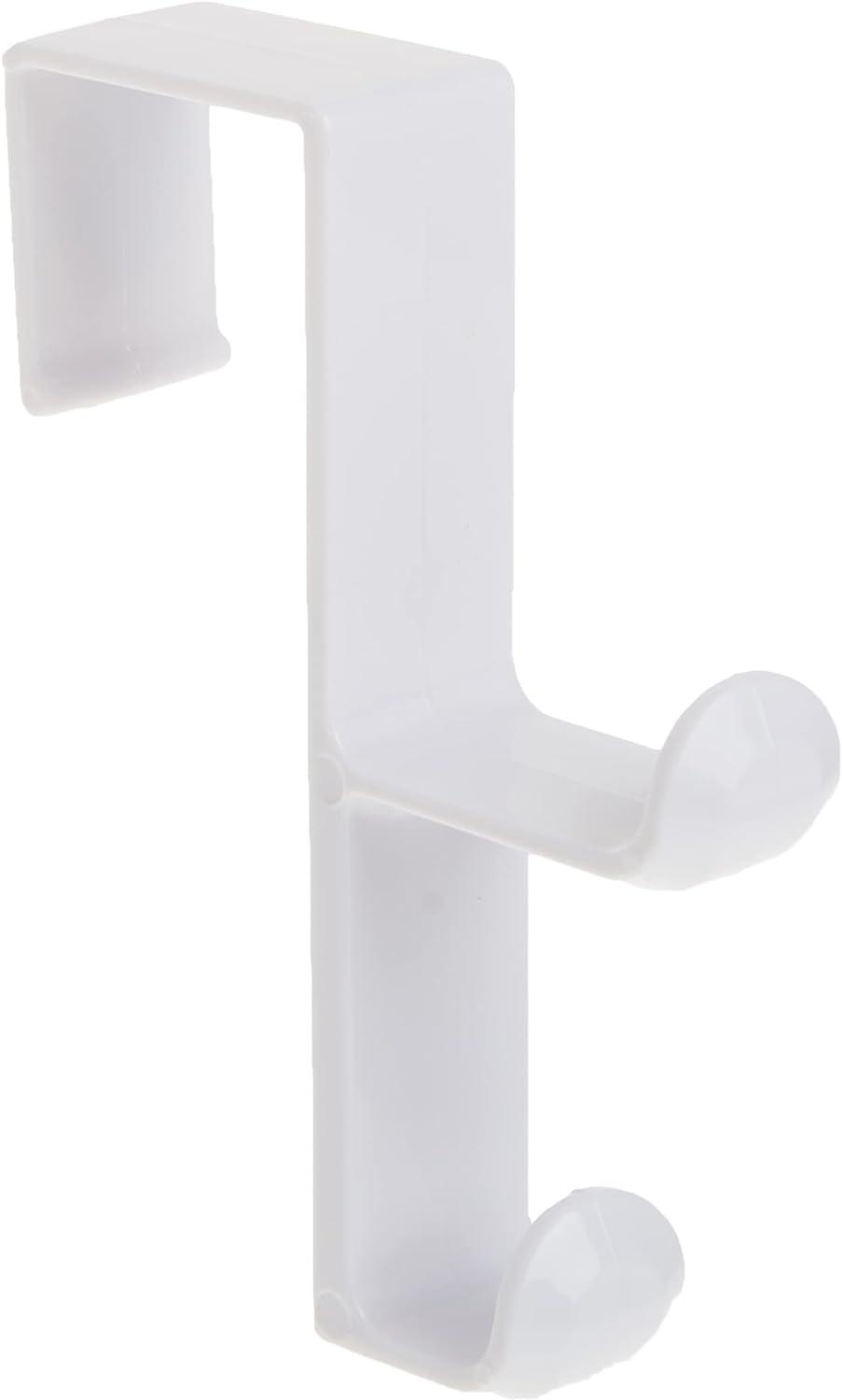 White Plastic Over-the-Door Double Hook Organizer