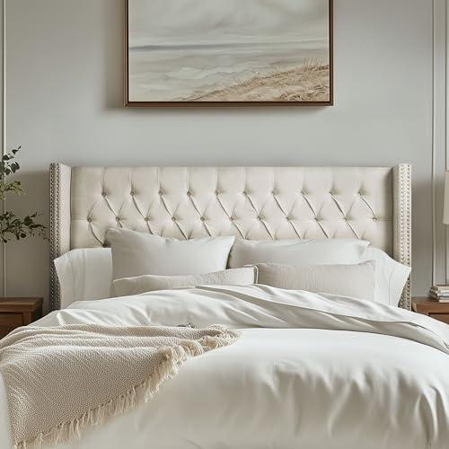 Amelia Upholstery Headboard Cream Queen