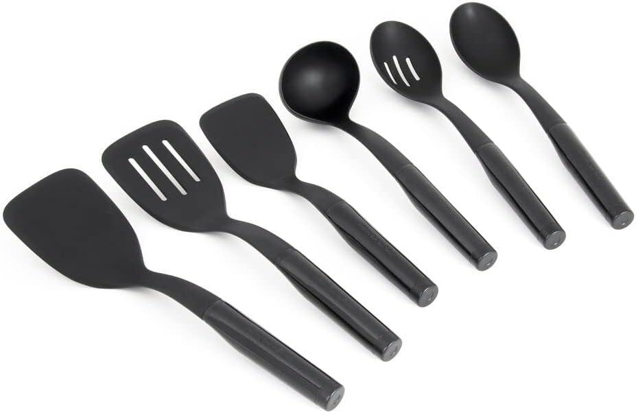 Black Nylon 6-Piece Heat-Resistant Kitchen Tool Set