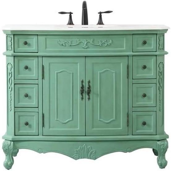 Elegant Lighting Vf10142 Danville 42" Free Standing Single Basin Vanity Set - Vintage Mint