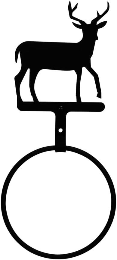 Black Iron Deer Silhouette Towel Ring Holder