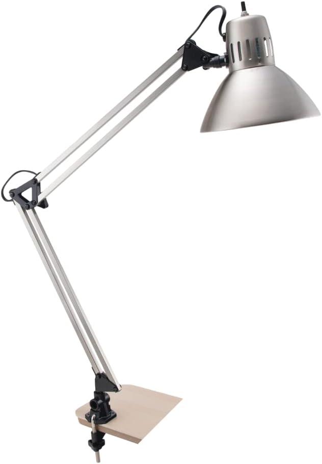 V-Light 34-In. LED Swing-Arm Brushed Nickel Clamp-on Desk Lamp in Silver