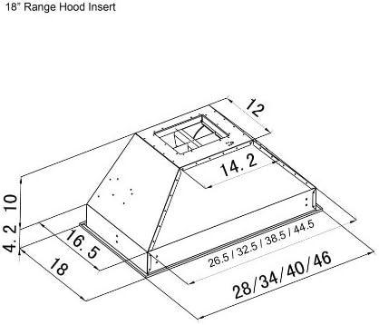 34" 700 CFM Ducted Insert Range Hood in Brushed Stainless Steel