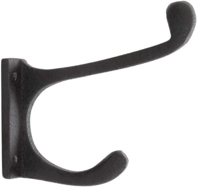 The Renovators Supply Inc. 25845 Wrought Iron Double Wall Mounted Robe Hook (Set of 3)